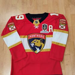 Matthew Tkachuk FL Panthers Red Jersey With Championship Patch 