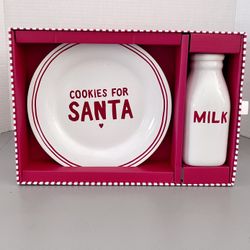 Santa’s Cookie Plate And Milk Jug