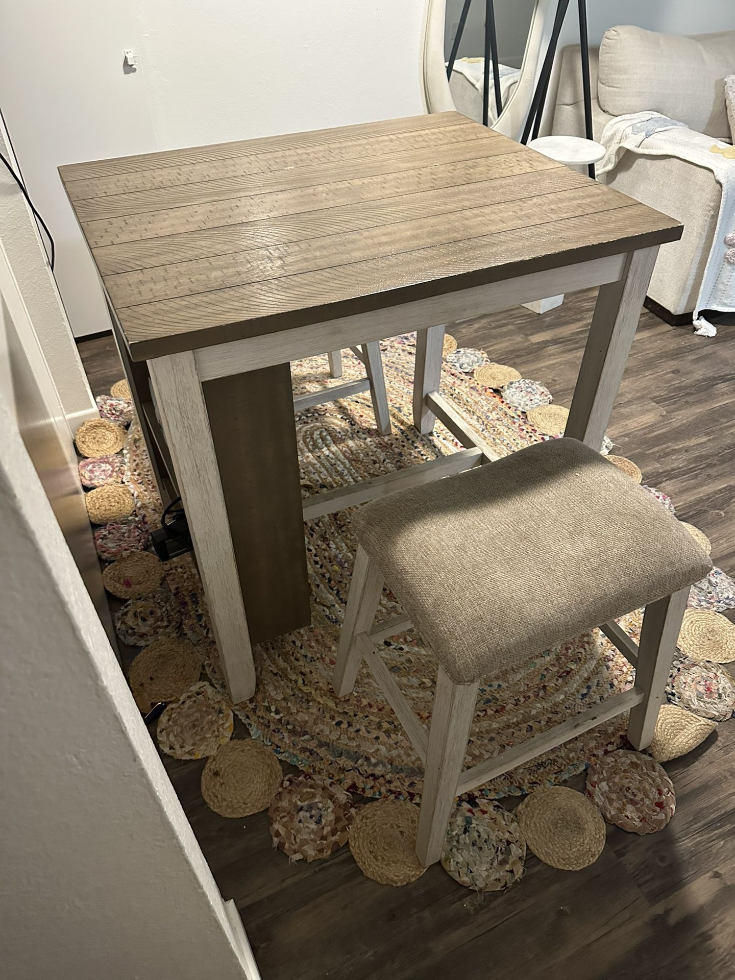 Dining Table With Shelves And Barstools