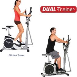 Body Rider Elliptical Machine and Stationary Bike with Seat and Easy Computer, Dual Trainer 2-in-1 C