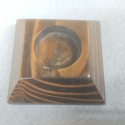 Solid Wood Small Candle Holder With Smooth Finish