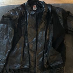 Vintage 80’s leather and suede French leather Le Fauve jacket.  Size 54.