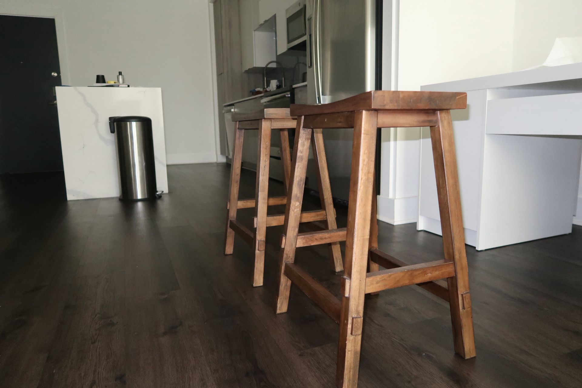 Set of 2 Solid Wood Barstools – Rustic & Sturdy