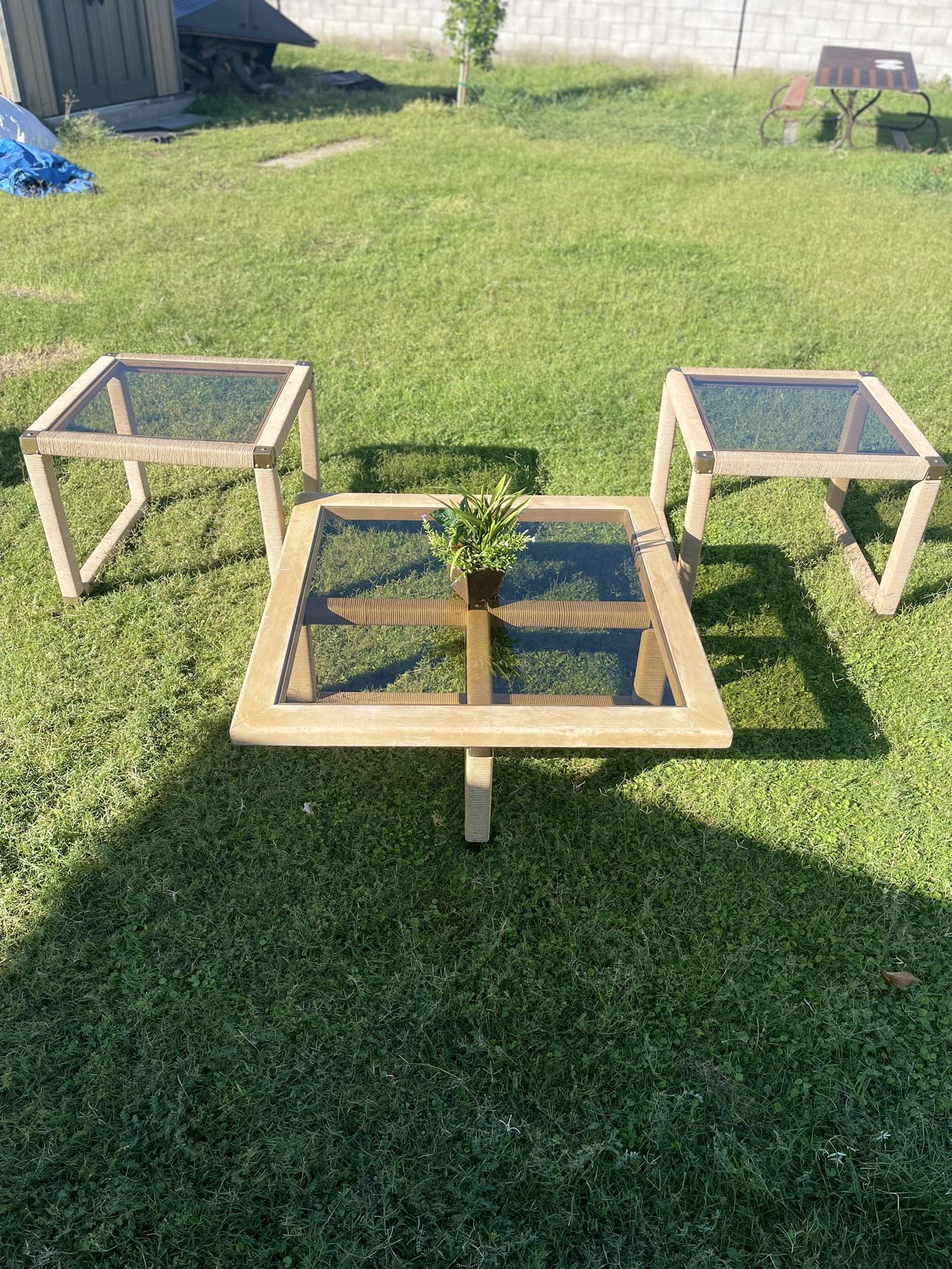 Antique Coffee Table With 2 End Tables