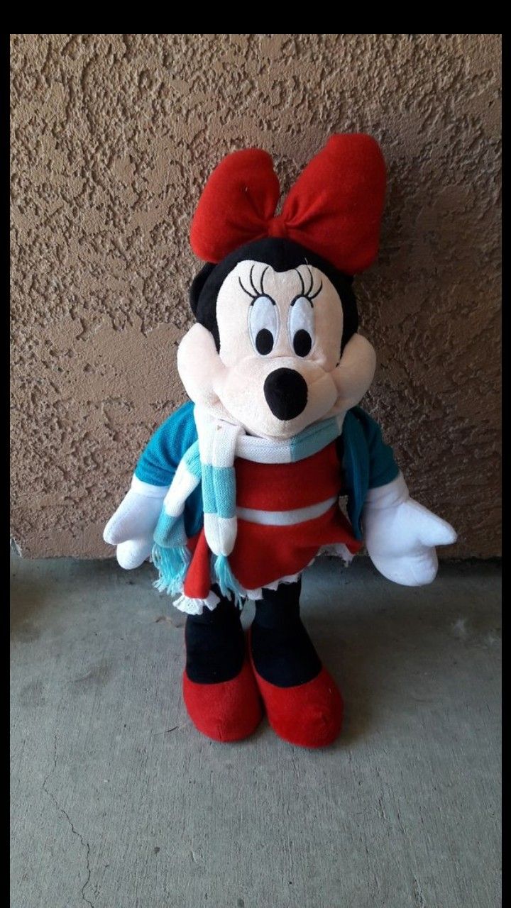 The Disney store plush stuffed animal Minnie Mickey mouse large self-standing