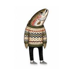 4” Rainbow Trout Sweater Vans Skate Shoes Sticker Fly fishing Decal tackle box
