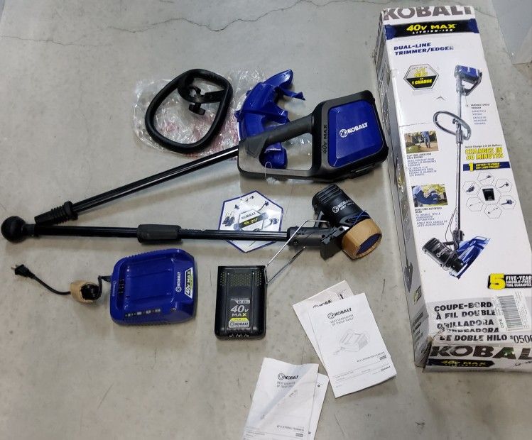 Brand new in Box! Kobalt 40-volt Max 12-in Straight Battery String Trimmer with Battery and Charger