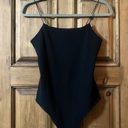 Black Spaghetti Strap Bodysuit