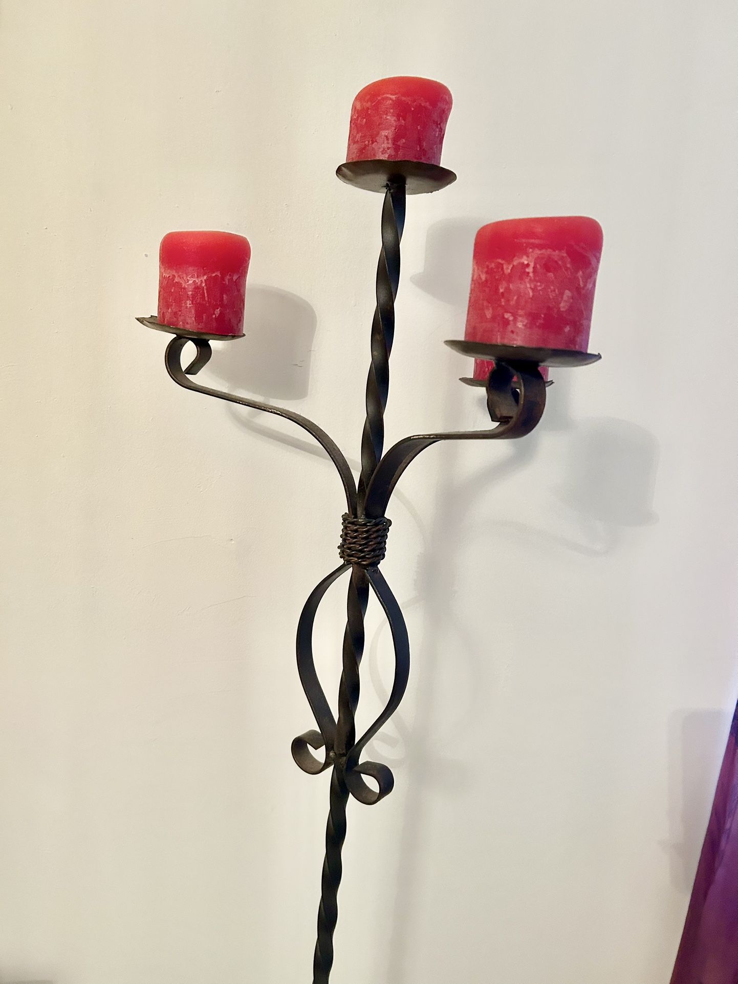 Vintage Standing Iron Candelabra - {Floor Size 58” H x 16”W}