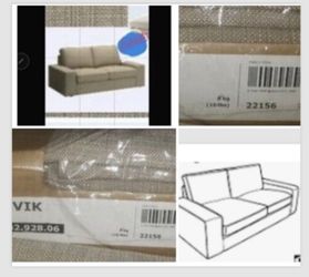 IKEA Kivik 2-Seat Loveseat Sofa COVER, Isunda Beige Tweed- Mates Avail & Many Other IKEA Colors, Fabrics