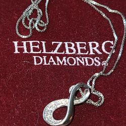 Sterling And Diamond Eternity Pendant 22inches