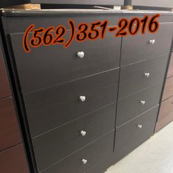 Black Eight Drawer With Rails Dresser Chest Comoda Mueble 