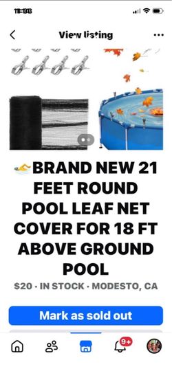 NEW POOL LEAF NET COMES WITH METAL CLAMPS NEW