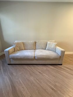 Living Spaces Cream/Beige Sofa – Excellent Condition – 7 FT – $350 OBO