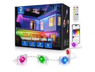 New 50’ Permanent Outdoor Lights 50FT, RGBIC Smart Outdoor Lights for House, App & Voice Control, Waterproof Outdoor Eave Lights for Christmas Holiday