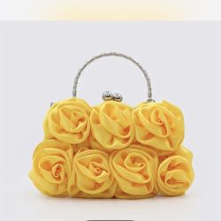 Floral Embellished Fabric Clutch