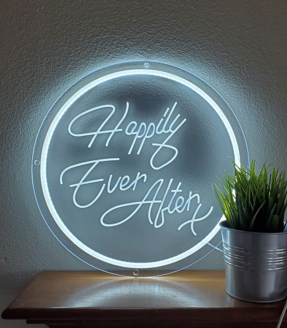 New 16 Inch Happily Ever After LED Neon Wedding Sign