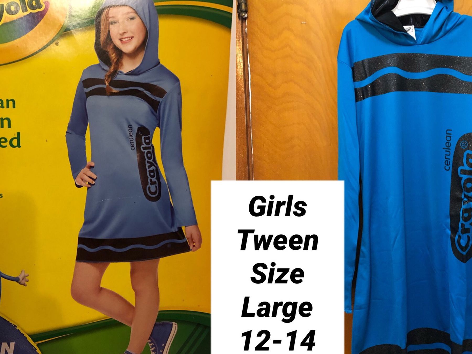 New Girls Crayola New Girls Tween Crayola Blue Halloween dress up costume dress size Large 12-14
