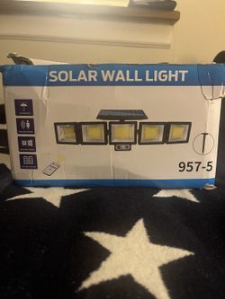 Solar Wall Light 5-Head LED — Motion Sensor + Remote, IP65 Outdoor (New)