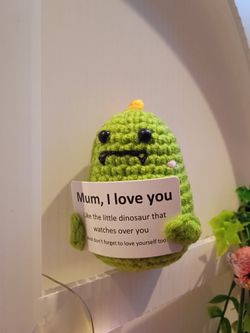 Crochet Dinosaur Plush with Message Card