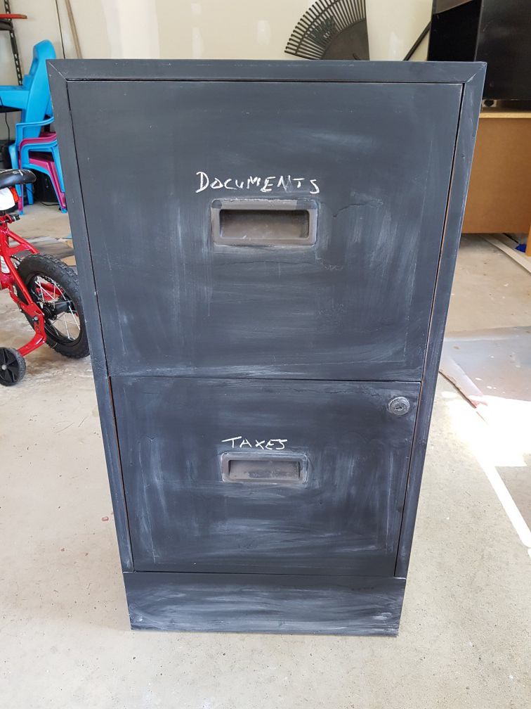 Chalkboard filing cabinet