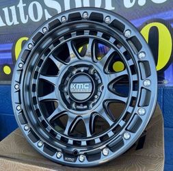17” KMC 556 Wheels 17x8.5” Rims Size Gunmetal Finish 0 Offset 6x139 or 6x135 Only $1199 (Set of 4)