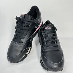 #2006 Womens 7.5 Reebok Princess Classic Black Leather Athletic Sneakers Shoes GZ5647