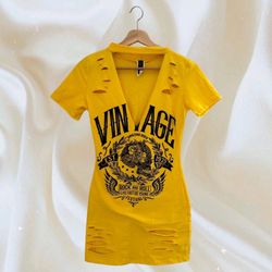 Vintage Yellow Distressed Dress