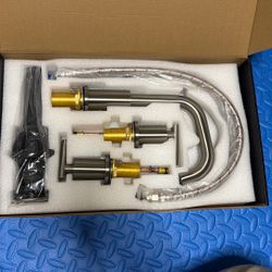 TRUSTMI 8 in. Widespread Double Handle Bathroom Faucet w/ Metal Pop-up Drain