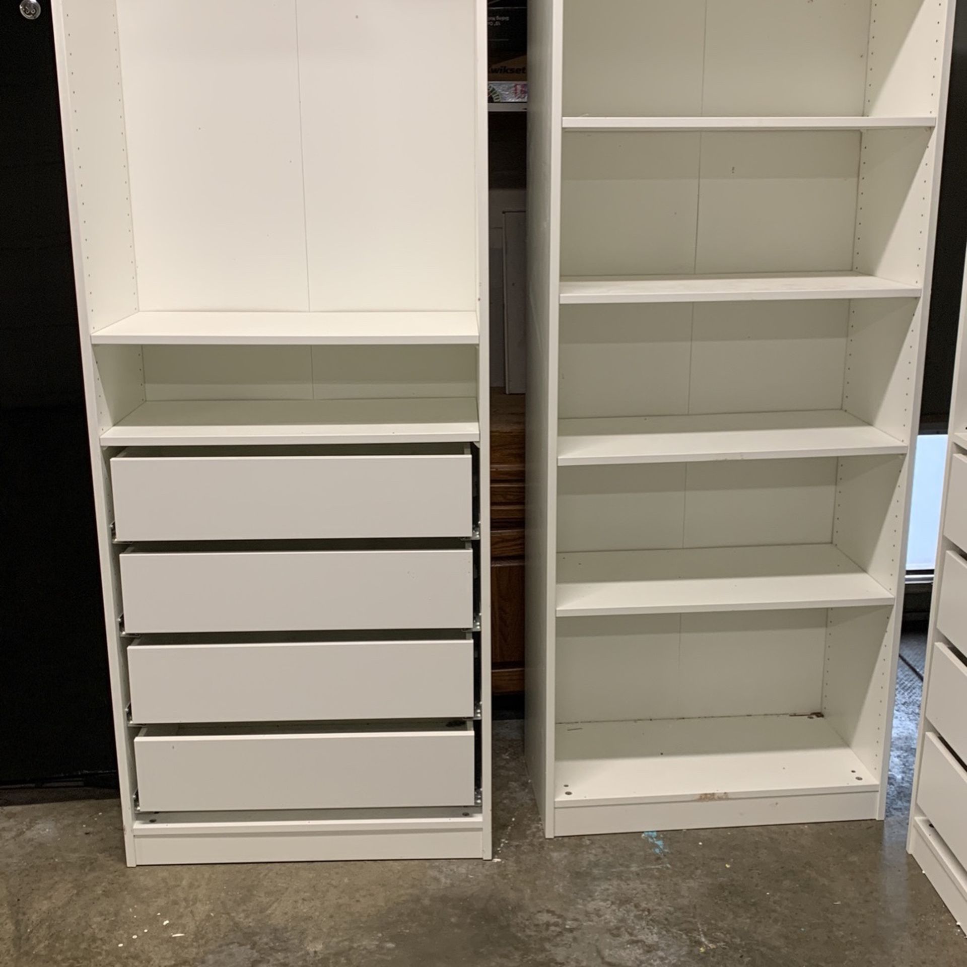 IKEA Closet with shelves and drawers