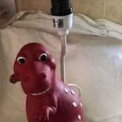 Pottery Barn red T-Rex childs lamp