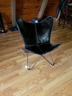 Leather butterfly chair ..
