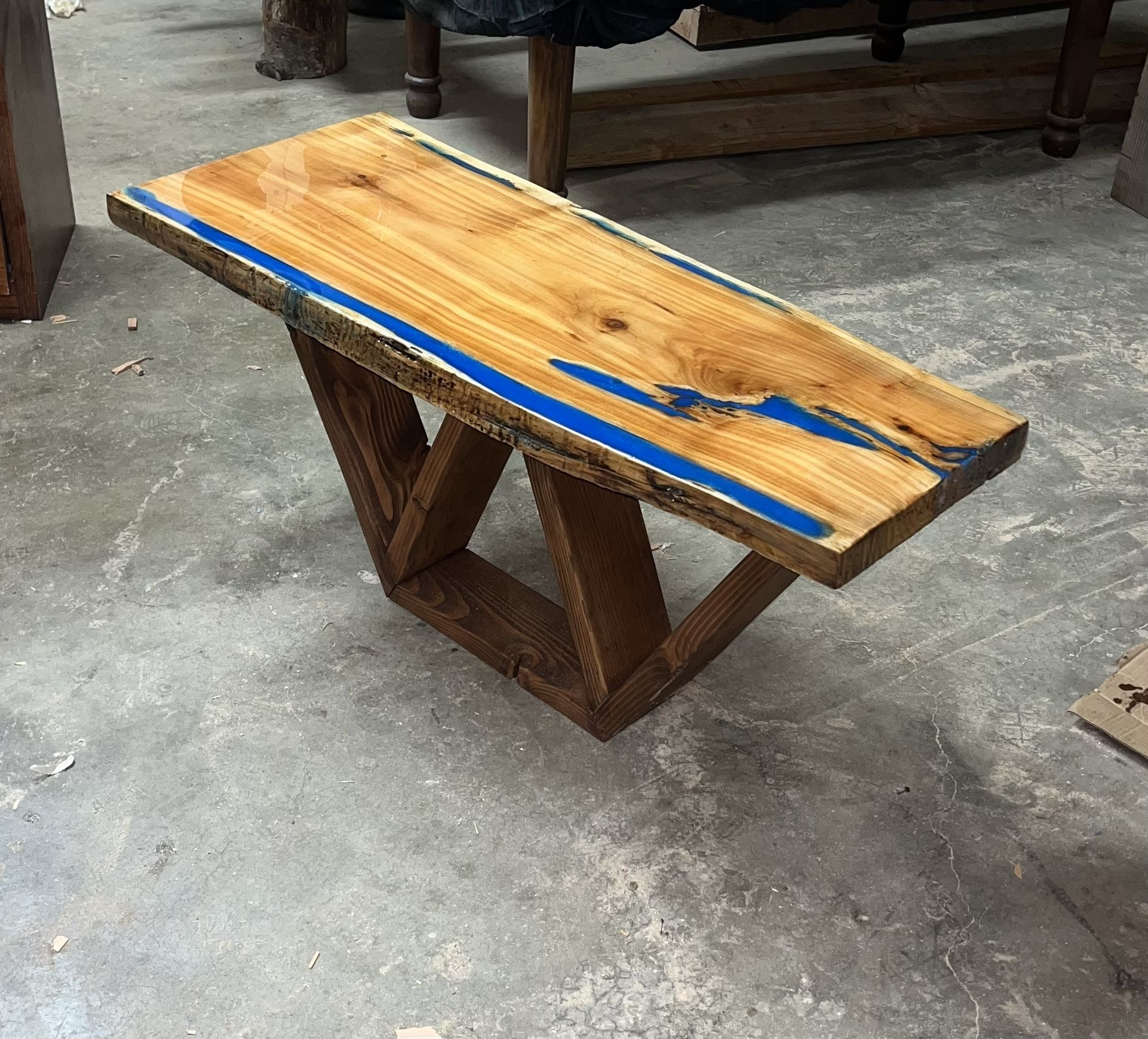 Live Edge River Style Epoxy Coffee Table