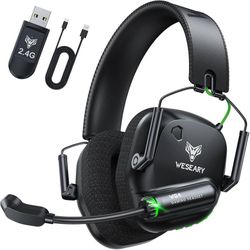 new 2.4GHz Wireless Gaming Headset for PC, PS5, PS4, Switch & Mac, Dual-Mode Gaming Headphones with Bluetooth 5.4, Ultra-Low Latency, ENC Noise-Reduci