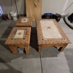 2 end tables and coffee table.