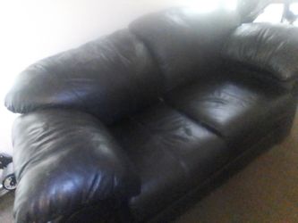 Leather loveseat
