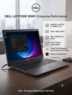 Dell Latitude 5500 Business Laptop - i5-8365U, 16GB RAM, 256GB SSD, Win11