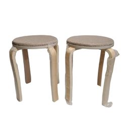 2 Beige Table Furniture Stools
