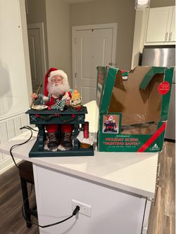 Vintage Holiday Creations Animated Santa- Painting Santa Version