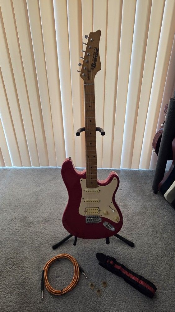 Ibanez Stargazer Guitar with Upgraded Tuners, New Cable, New Strap, New Picks