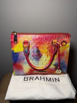 Brahmin Anywhere Convertible Melbourne Embossed Small Leather Satchel Handbag