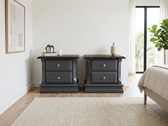 Dark Grey Nightstand Set