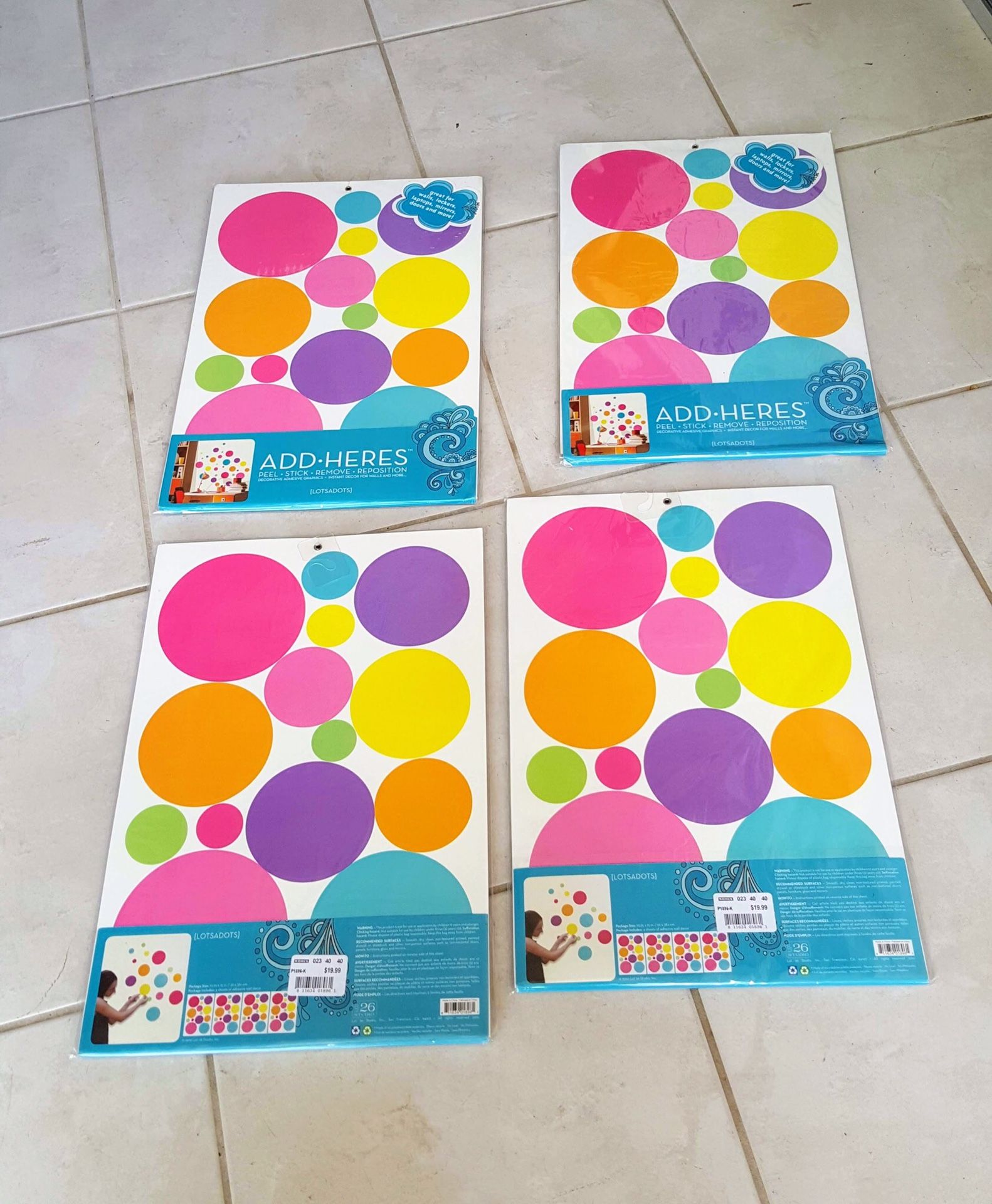 Dots decoration removable, re position $12 per package has 4 pages per pack