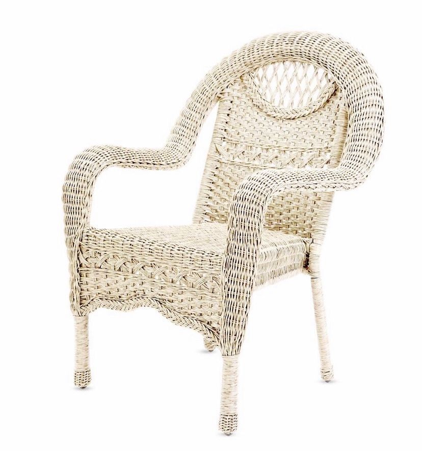Prospect Hill Wicker Round Dining Table and 4 Chairs Set - Cloud White