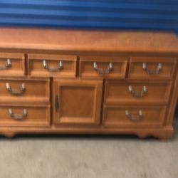 66”wx18”dx33”h Wooden Good Condition Dresser Needs Little Work On The Light Top