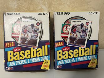 2 boxes of1988 FLEER Baseball Trading Card Wax Packs
