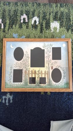 16x12 wood and glass frame with art
