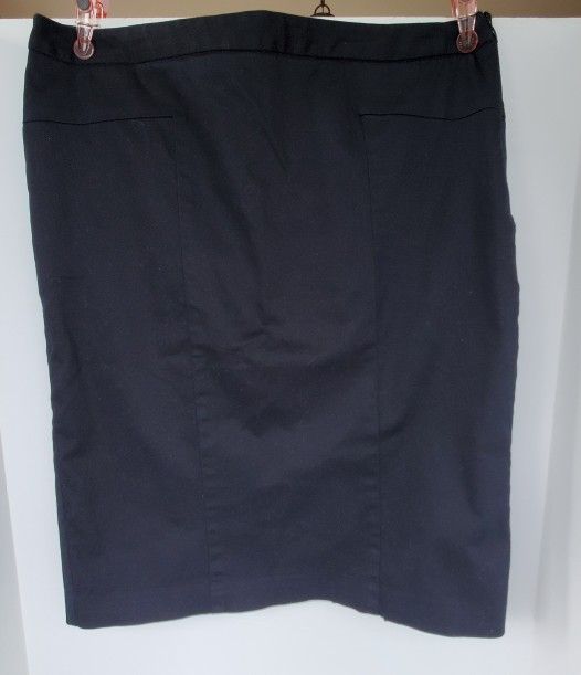Worthington Womens Black Pencil Skirt 14 Stretch Zipper Office Preppy Dark Acade