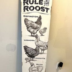Wooden Chicken Farmhouse Sign Wall Plaque Home Decor
