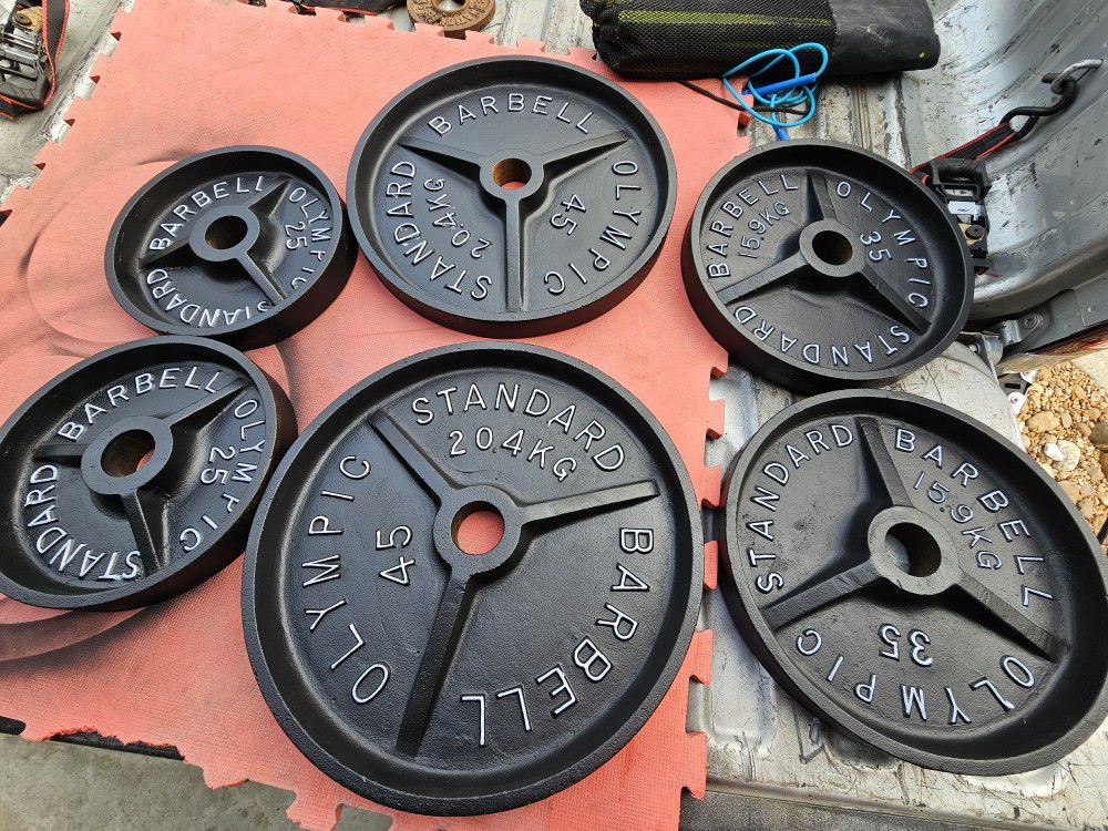 Olympic Weights Plates 210lbs Old Plates 